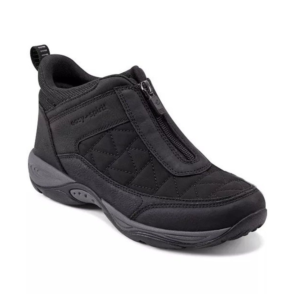 Easy Spirit Erling 3 Women Black Water Resistant Zip Ankle Boots 7.5 M NEW
